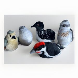 Wild Republic Lot of 5 Audubon Plush Birds Stuffed Animals Loon 4/5 Have Sound